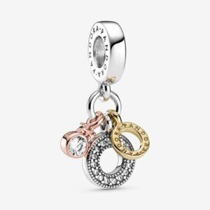 Pandora Triple Monogram & Logo Dangle Charm